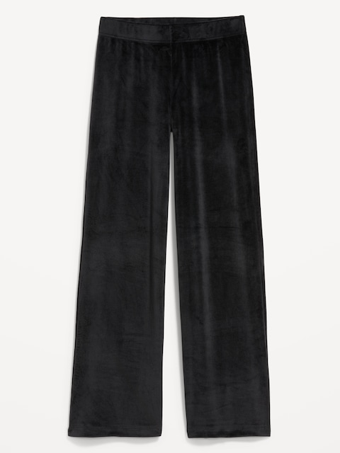 High-Waisted Velour Super Wide-Leg Leggings