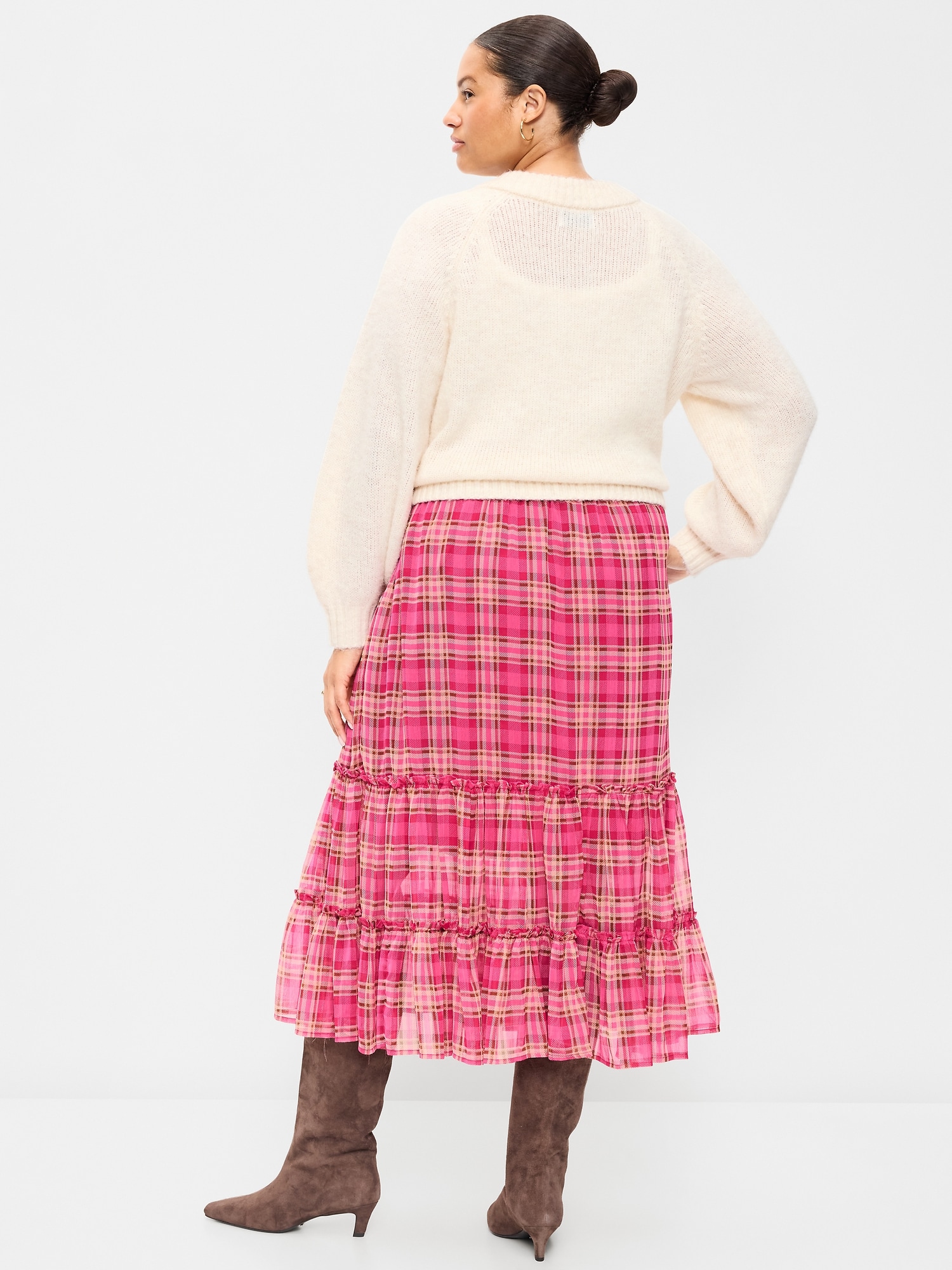 Tiered Chiffon Maxi Skirt
