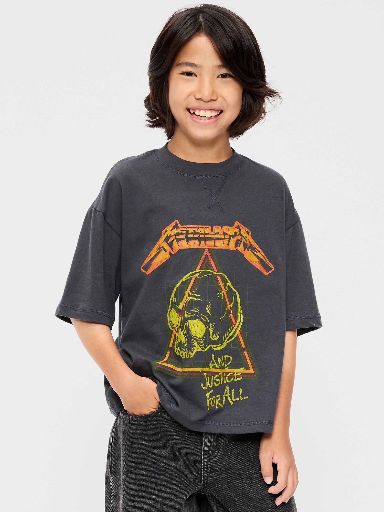 Metallica™ Gender-Neutral Oversized Graphic T-Shirt for Kids