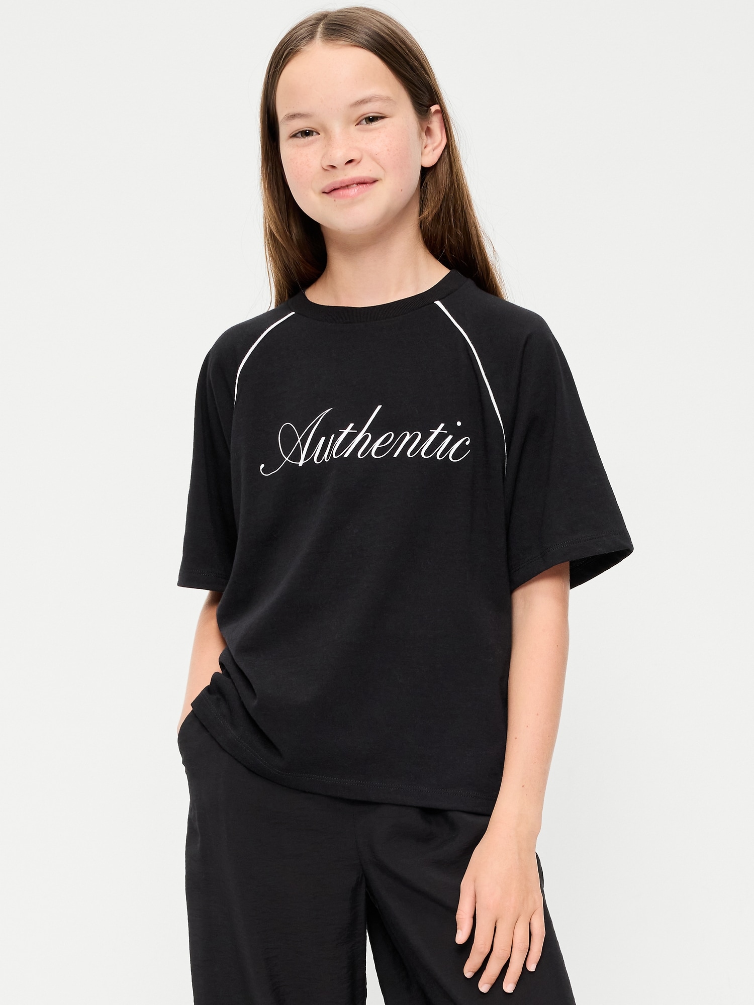 Oversized Short-Sleeve Graphic T-Shirt for Girls