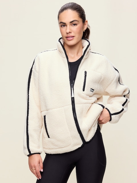 Loose Sherpa Quarter-Zip Pullover