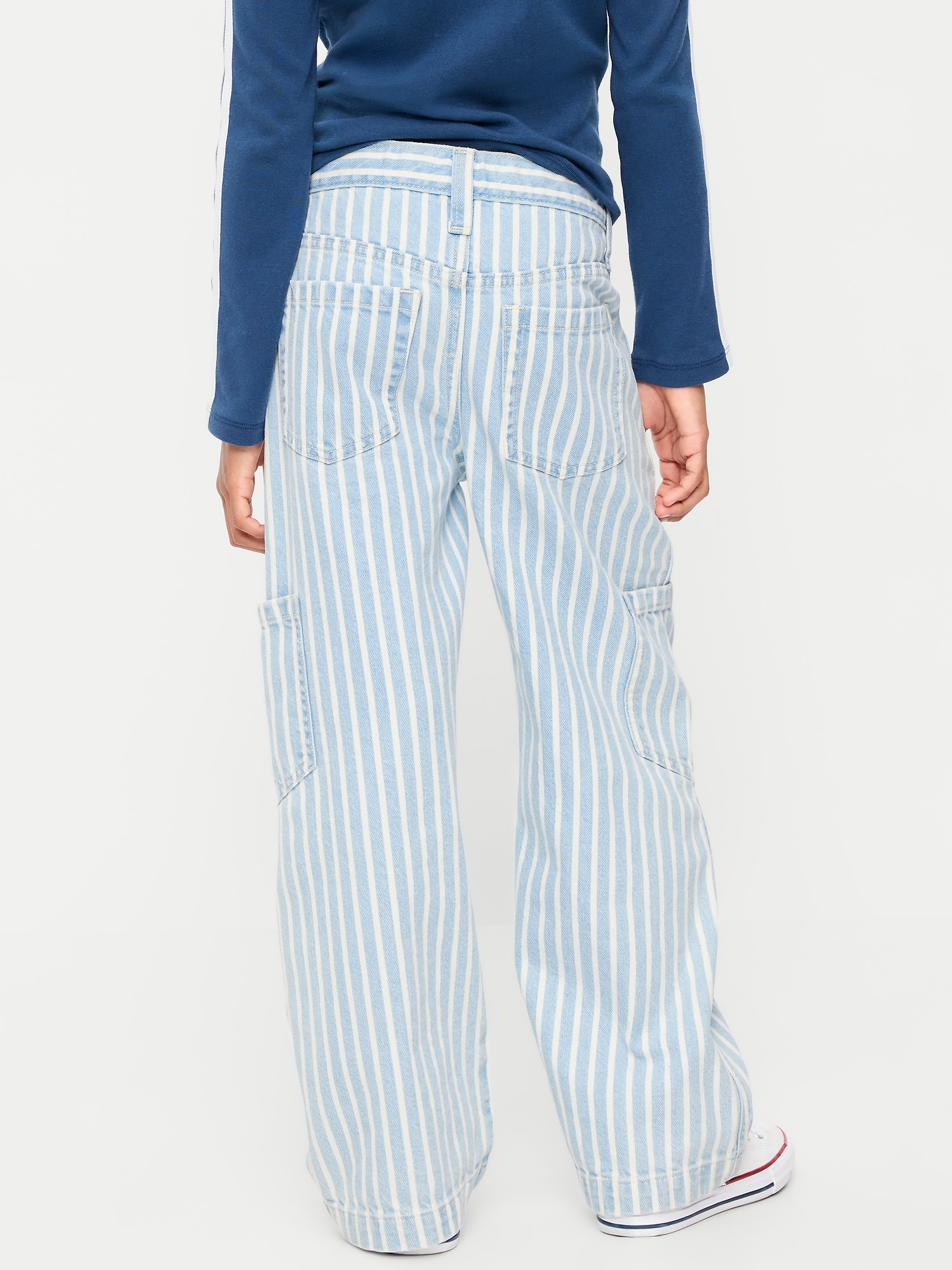 Low-Rise Striped Utility Jeans for Girls