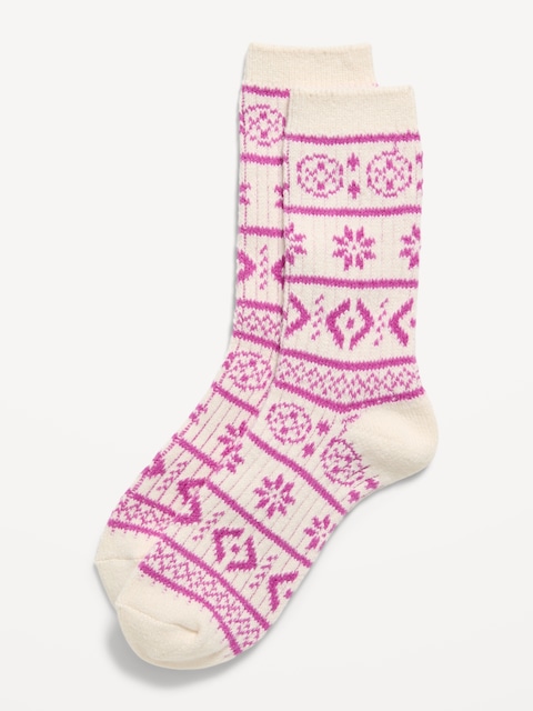 Fair Isle Crew Socks for Women