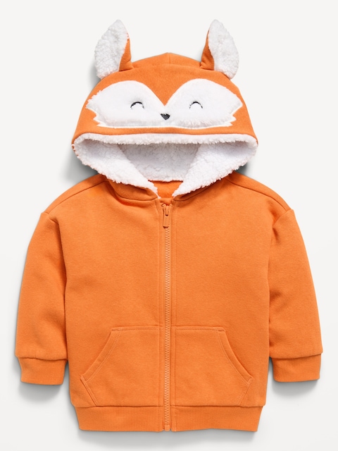 Oversized Critter Full-Zip Hoodie for Toddler Boys