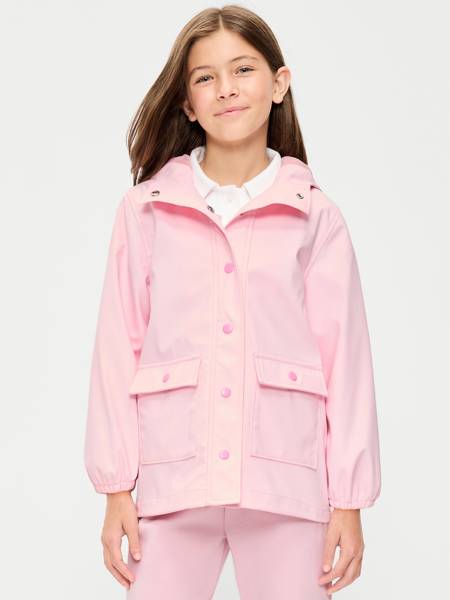 Water-Resistant Oversized Hooded Jacket for Girls