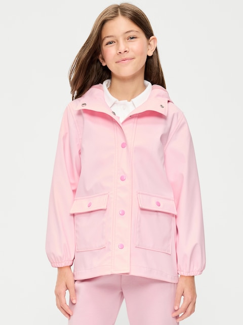Water-Resistant Oversized Hooded Jacket for Girls