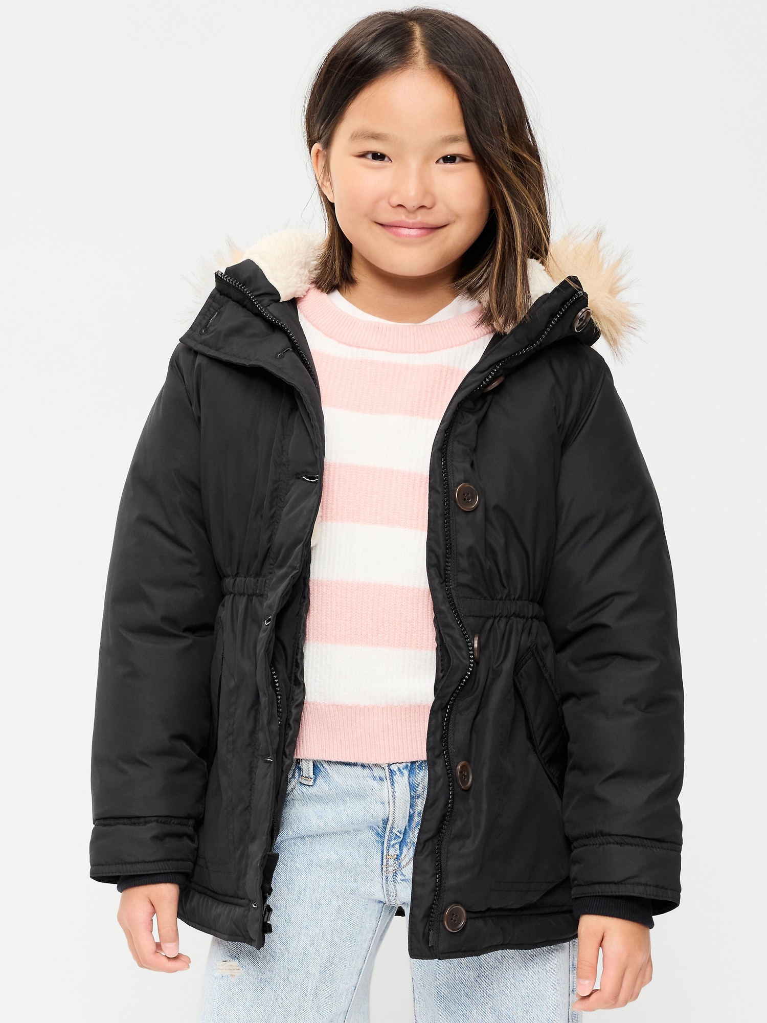 Water-Resistant Parka Jacket for Girls