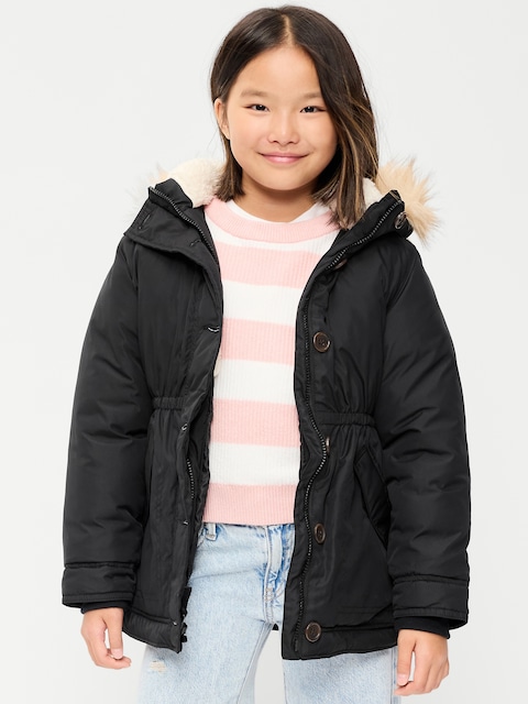 Water-Resistant Parka Jacket for Girls