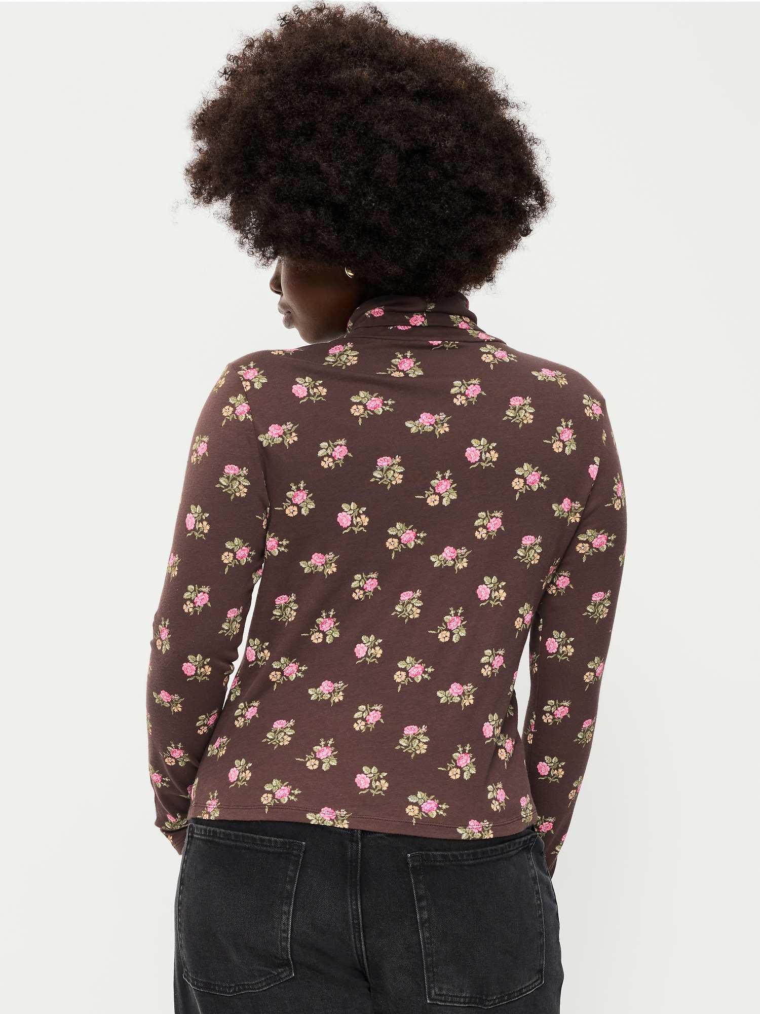 Slim-Fit Printed Turtleneck