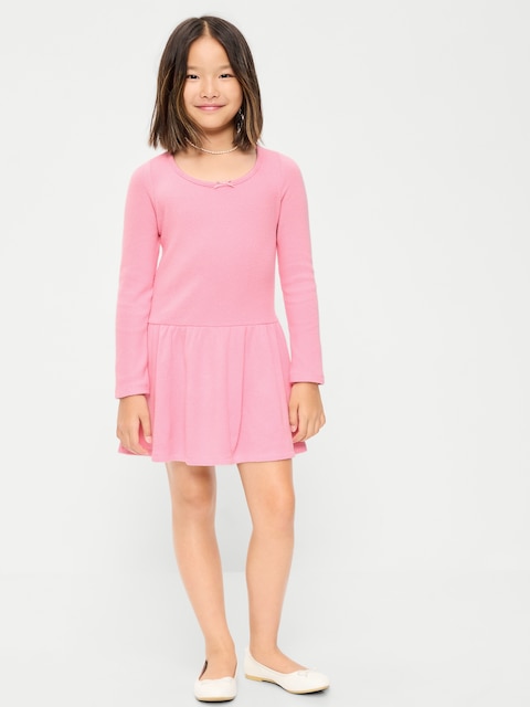 CozePlush Fit and Flare Long-Sleeve Dress for Girls