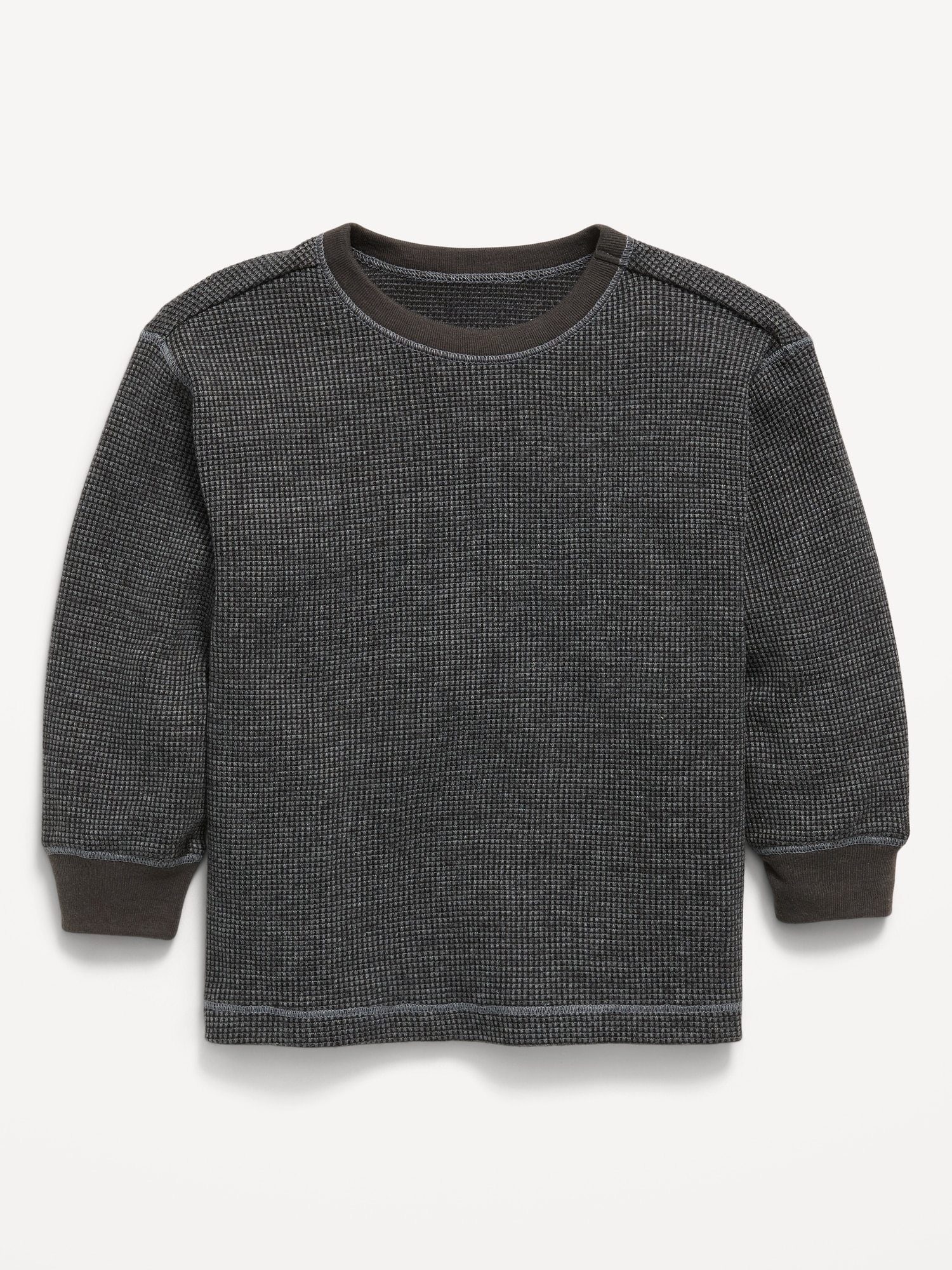 Long-Sleeve Waffle Knit T-Shirt for Toddler Boys