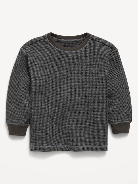 Long-Sleeve Waffle Knit T-Shirt for Toddler Boys