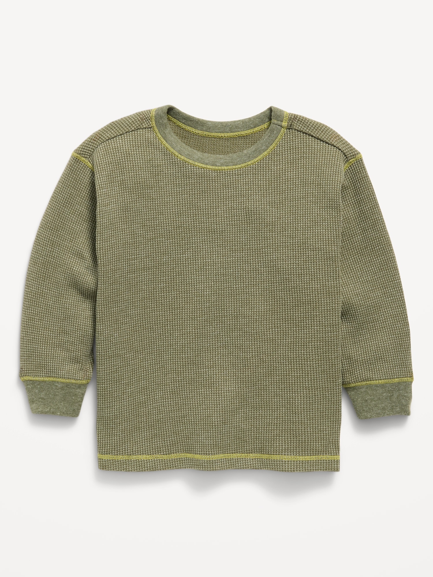 Long-Sleeve Waffle Knit T-Shirt for Toddler Boys