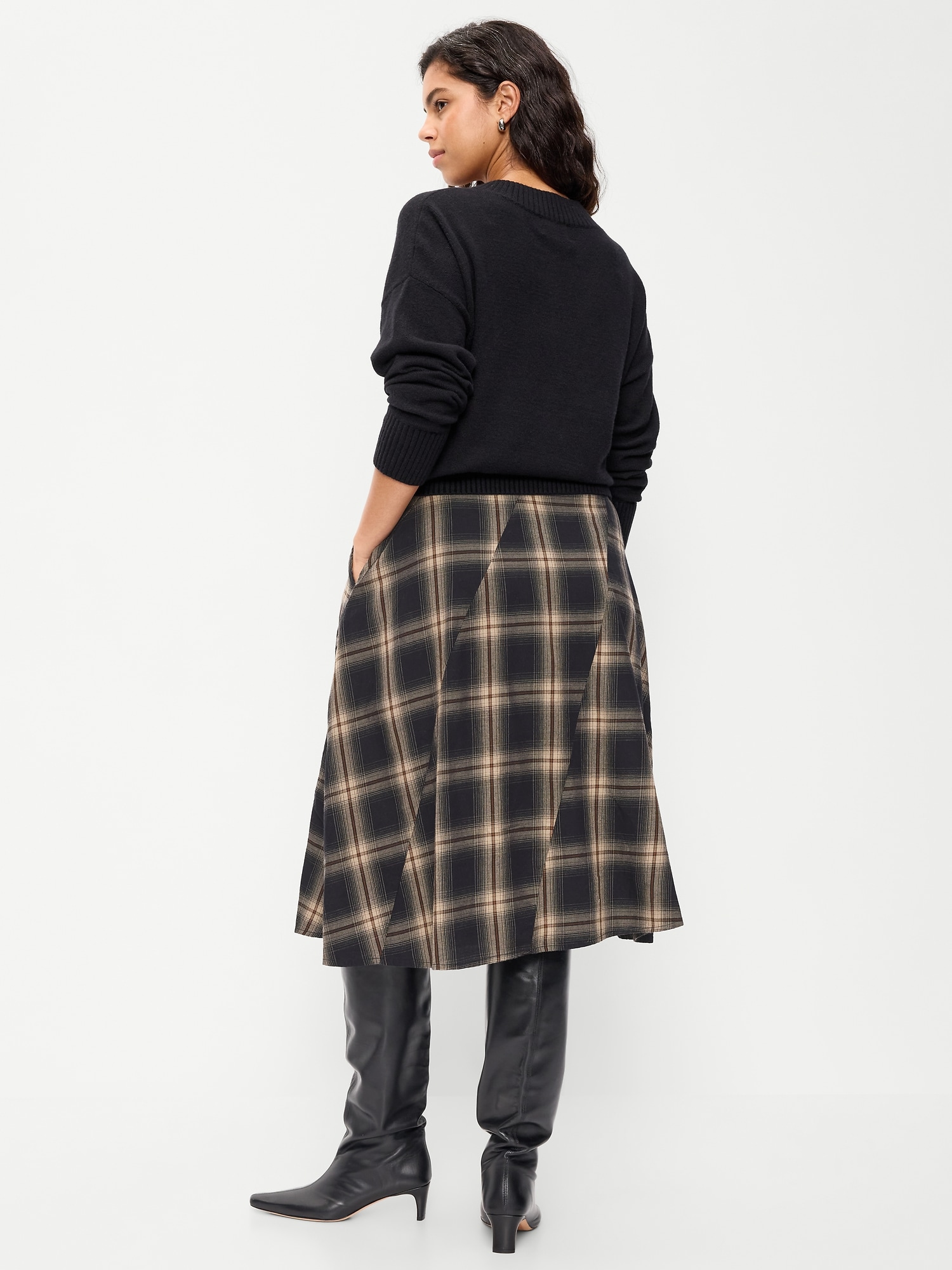 Plaid Midi Skirt