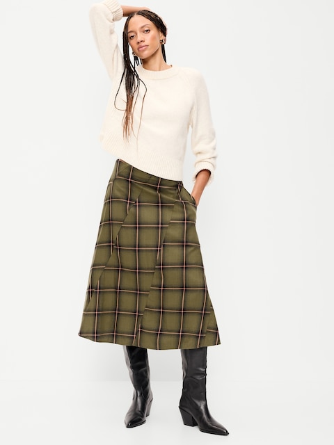 Plaid Midi Skirt