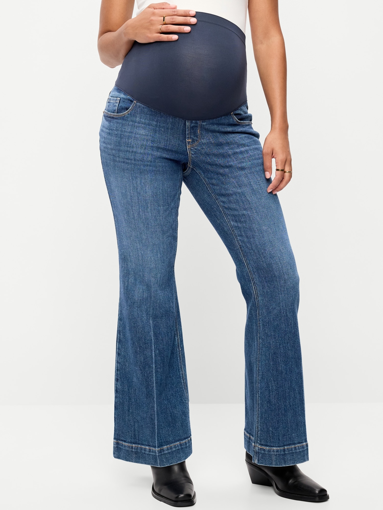 Maternity Full-Panel Flare Leg Jeans
