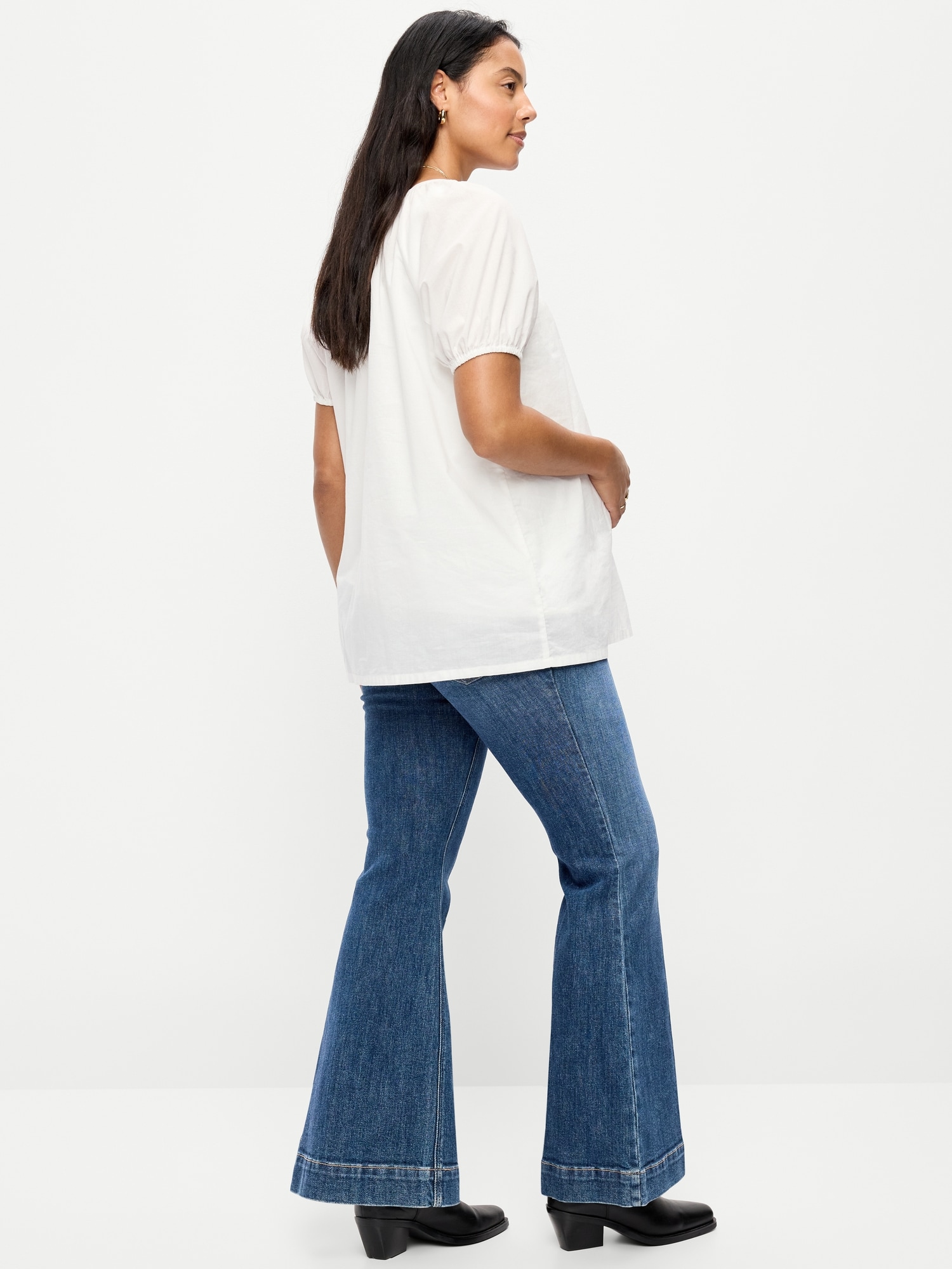 Maternity Full-Panel Flare Leg Jeans