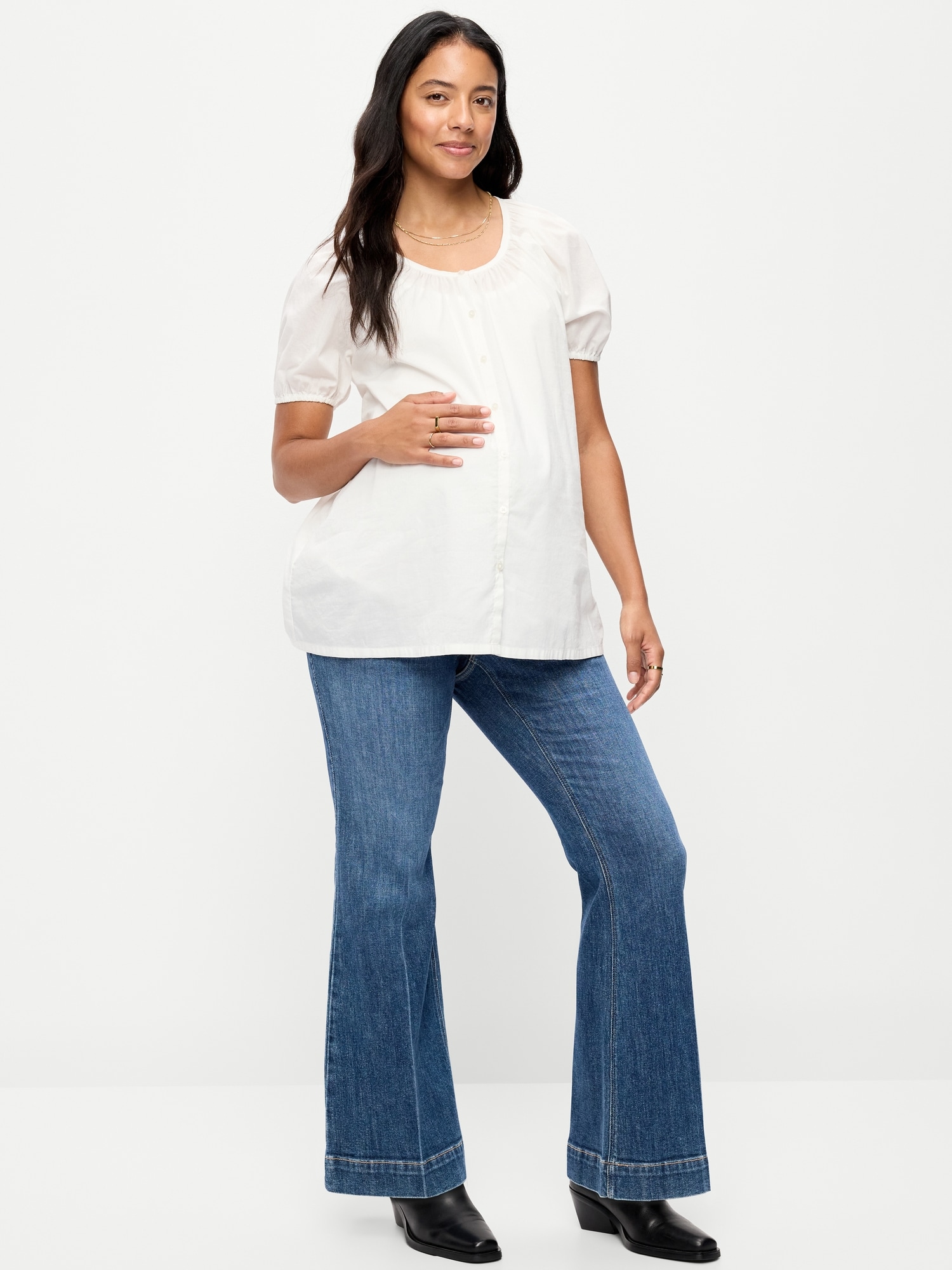 Maternity Full-Panel Flare Leg Jeans
