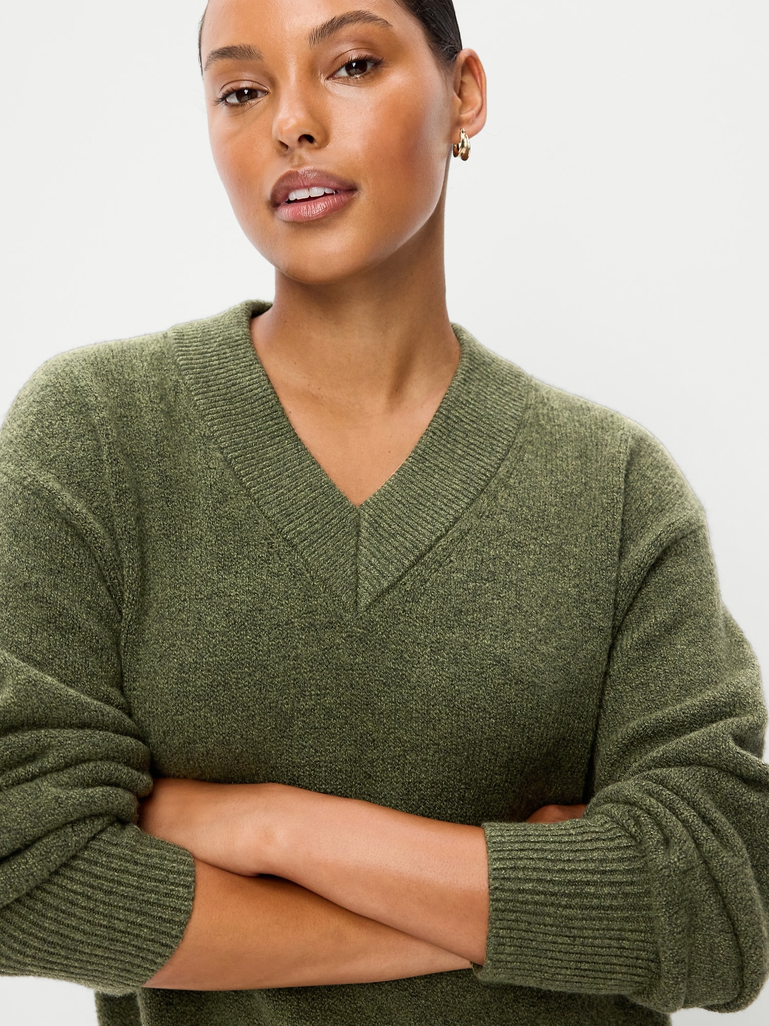 SoSoft Long-Sleeve V-Neck Mini Sweater Dress