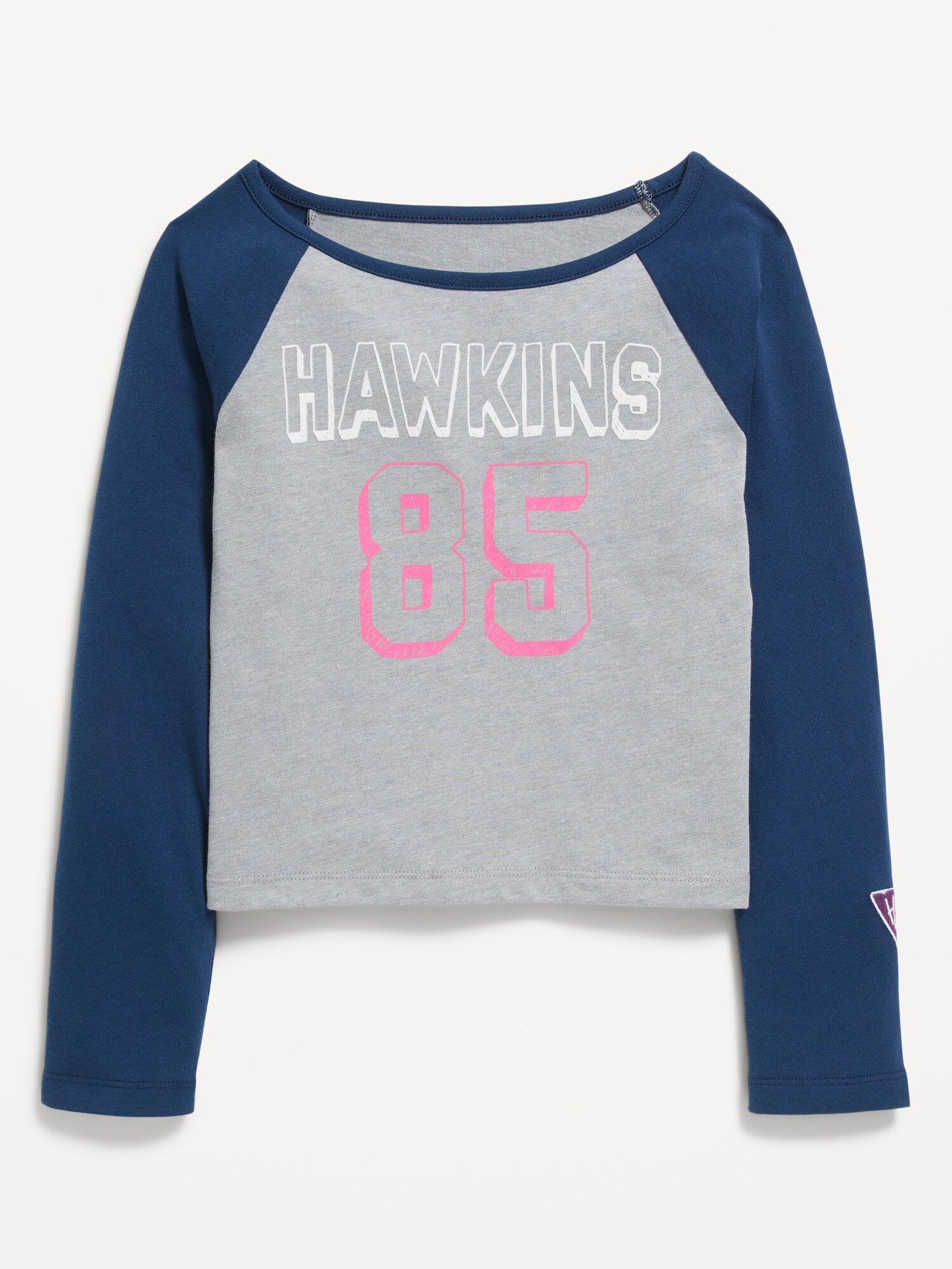 Детская футболка с длинным рукавом Old Navy x Netflix Stranger Things: Tales From '85, цвет: Меланжевый серый — фото 2