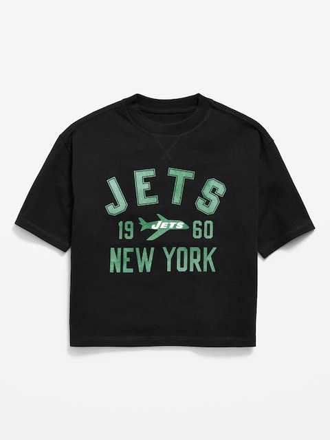 New York Jets Oversized Boxy Graphic T-Shirt for Boys