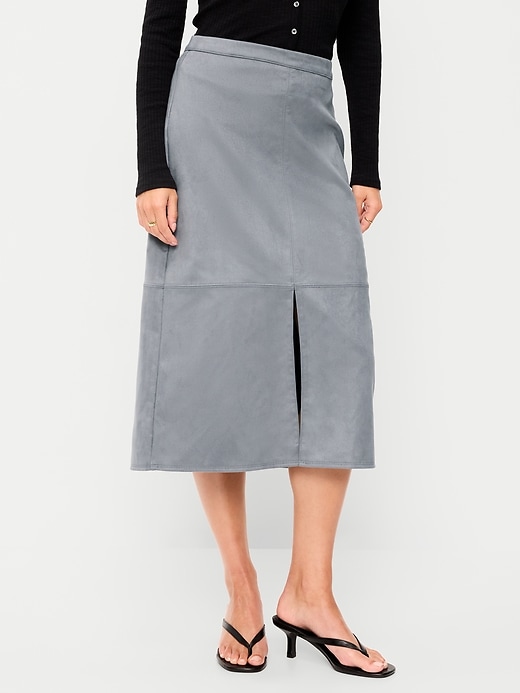 Faux-Suede Pencil Midi Skirt | Old Navy