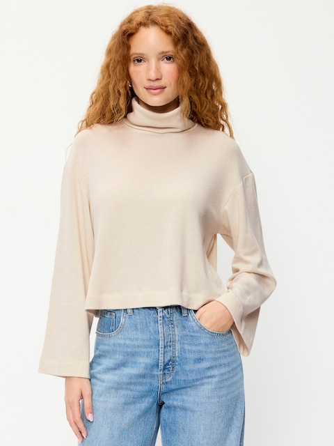 Long-Sleeve Oversized Turtleneck Sweater