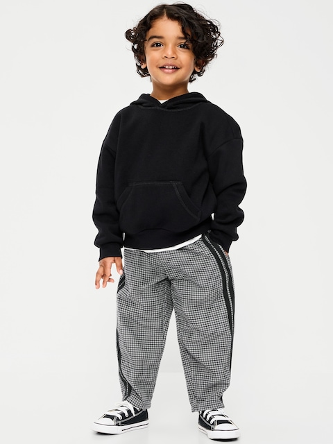 Barrel-Leg Twill Track Pants for Toddler Boys