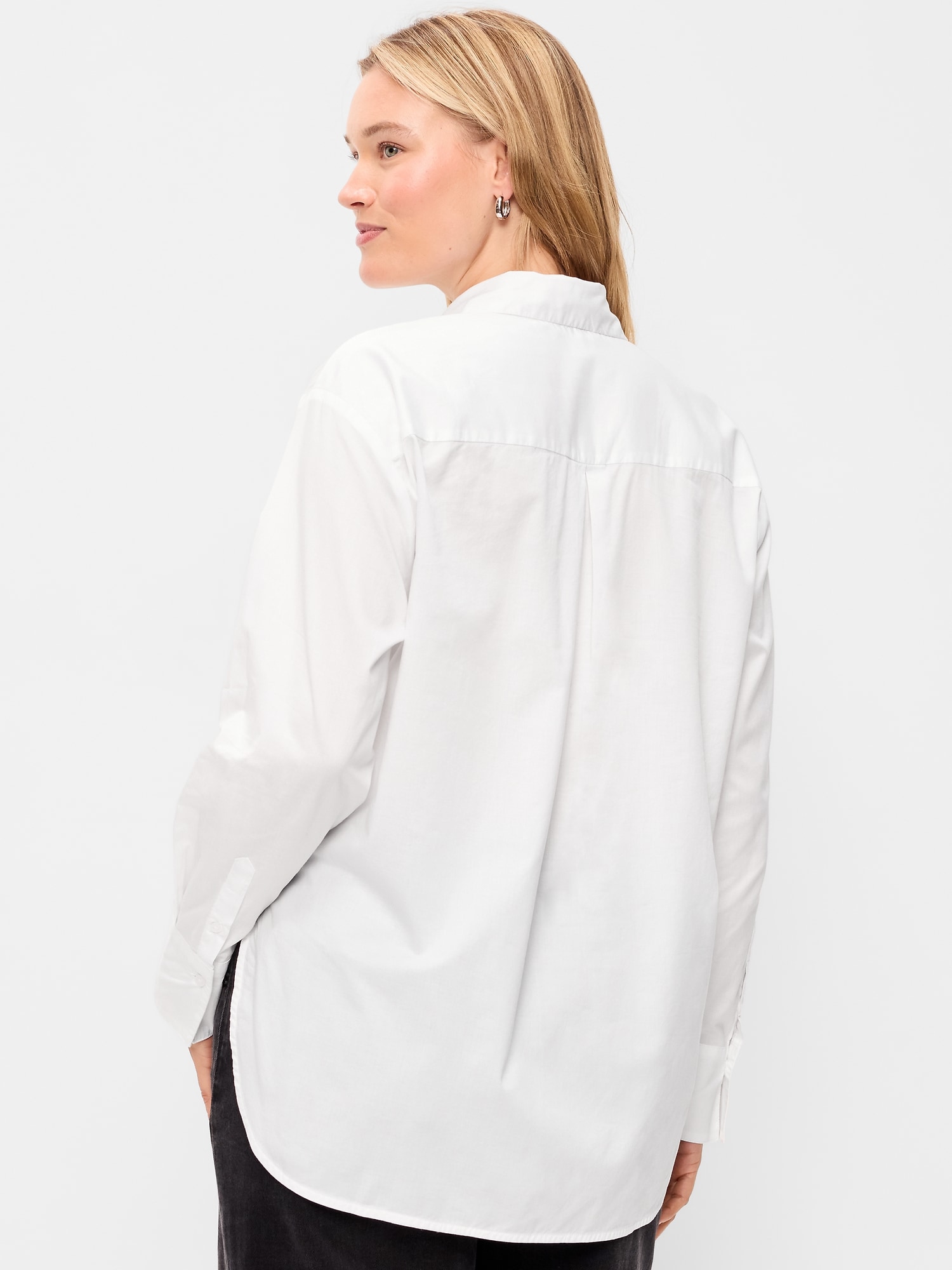 Женская рубашка Old Navy Oversized Tuxedo-Front Button-Down, цвет: Белый — фото 3