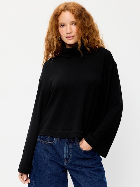 Long-Sleeve Oversized Turtleneck Sweater