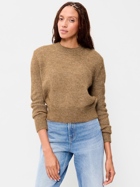 Shrunken Cozy Crew-Neck Sweater