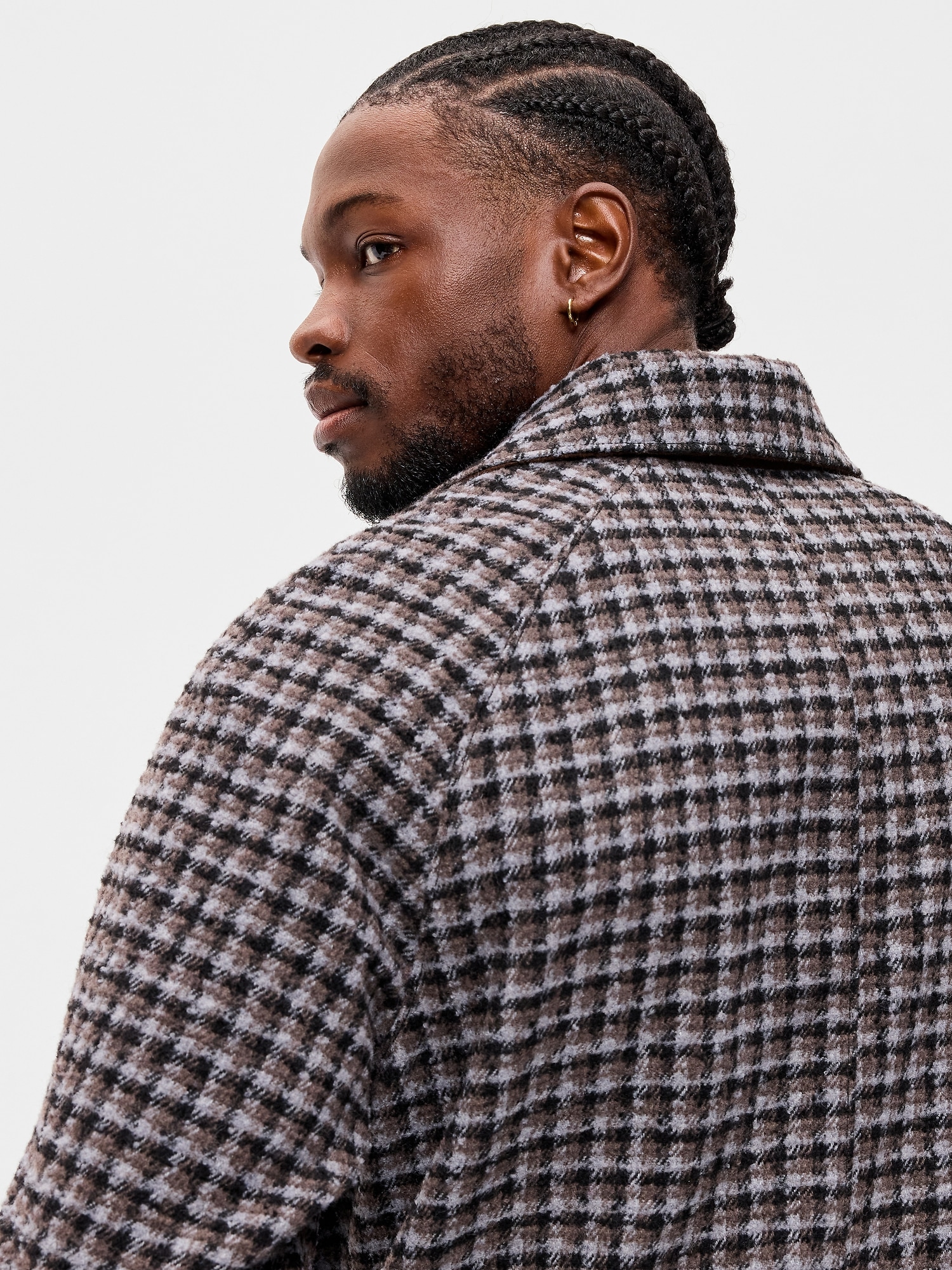 Relaxed Long Twill Topcoat for Men