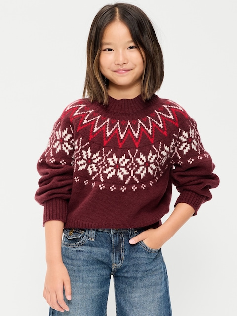 SoSoft Long-Sleeve Fair Isle Sweater for Girls