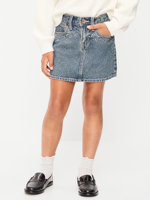 Embellished Denim Skirt for Girls