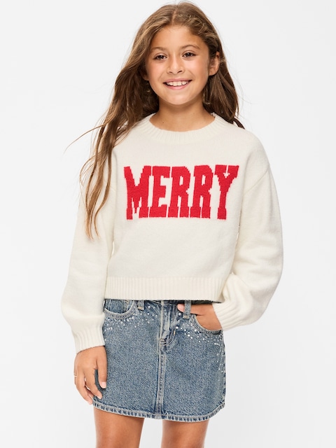 SoSoft Long-Sleeve Graphic Sweater for Girls