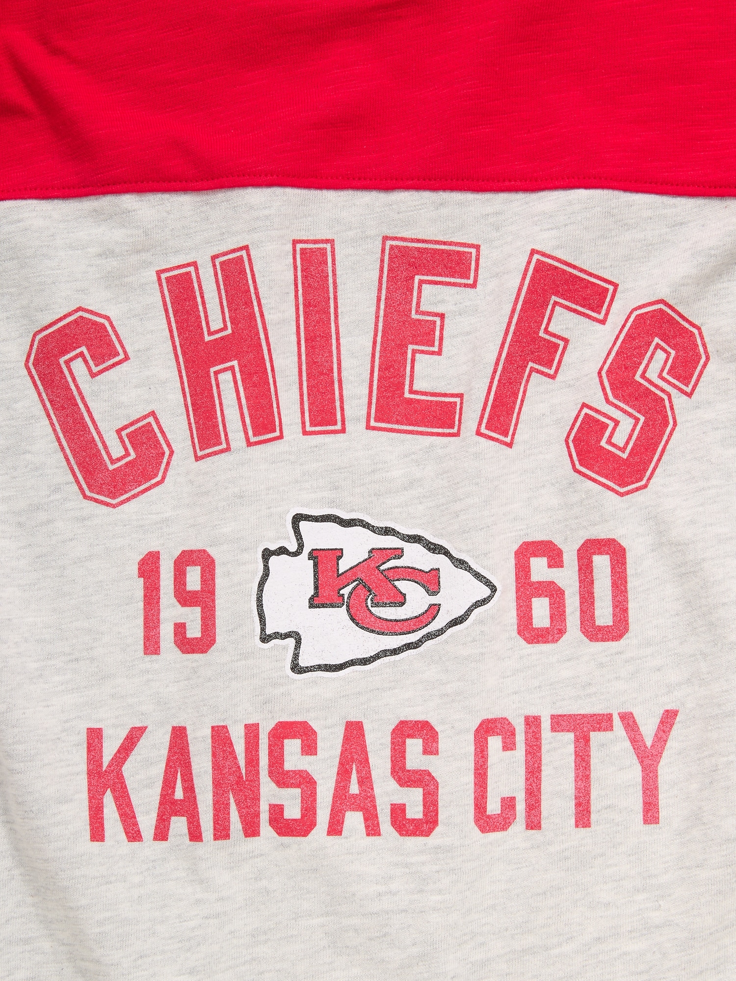 Kansas City Chiefs Long-Sleeve Oversized Graphic Football T-Shirt for Boys