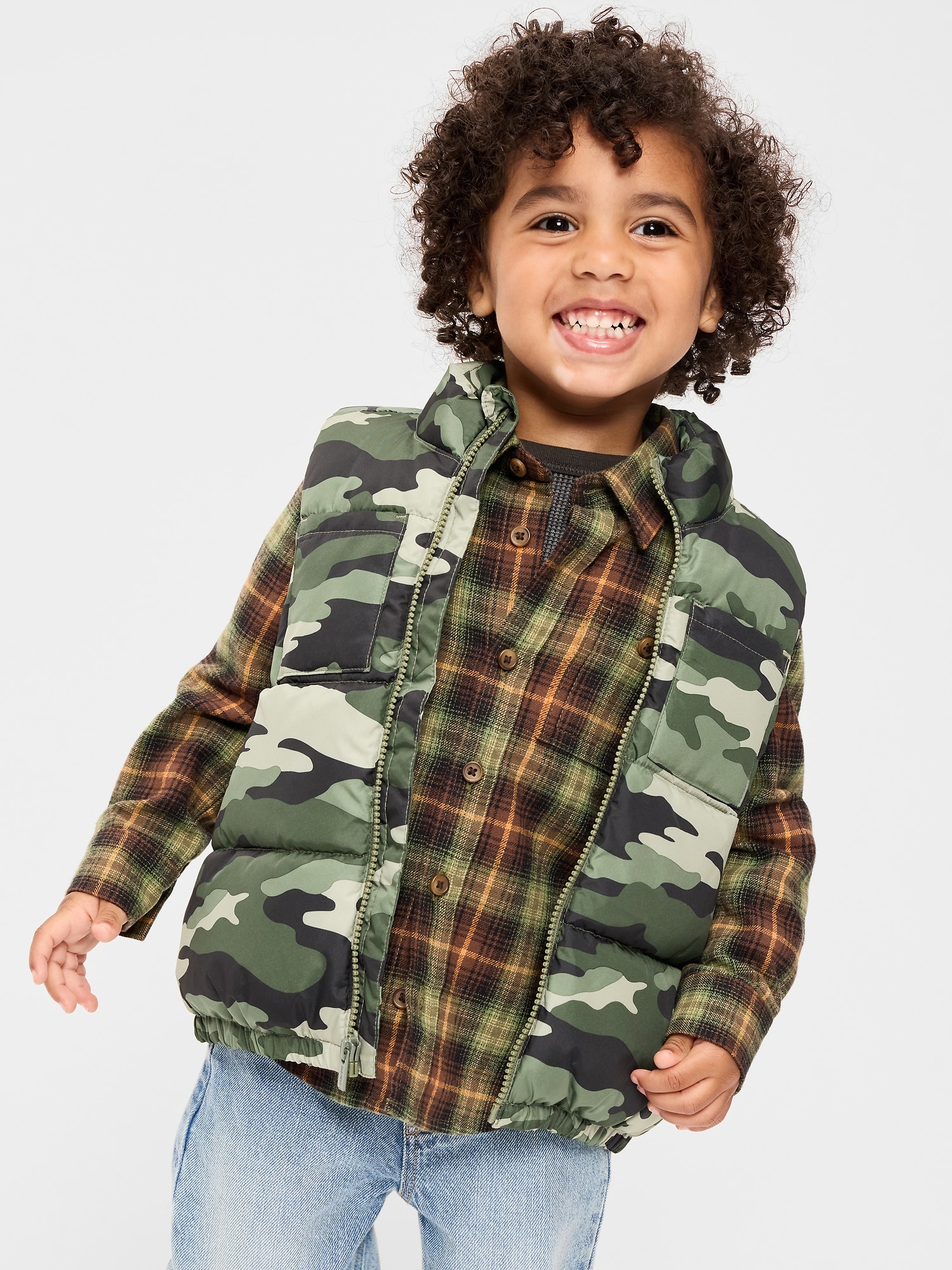 Water-Resistant Puffer Vest for Toddler Boys