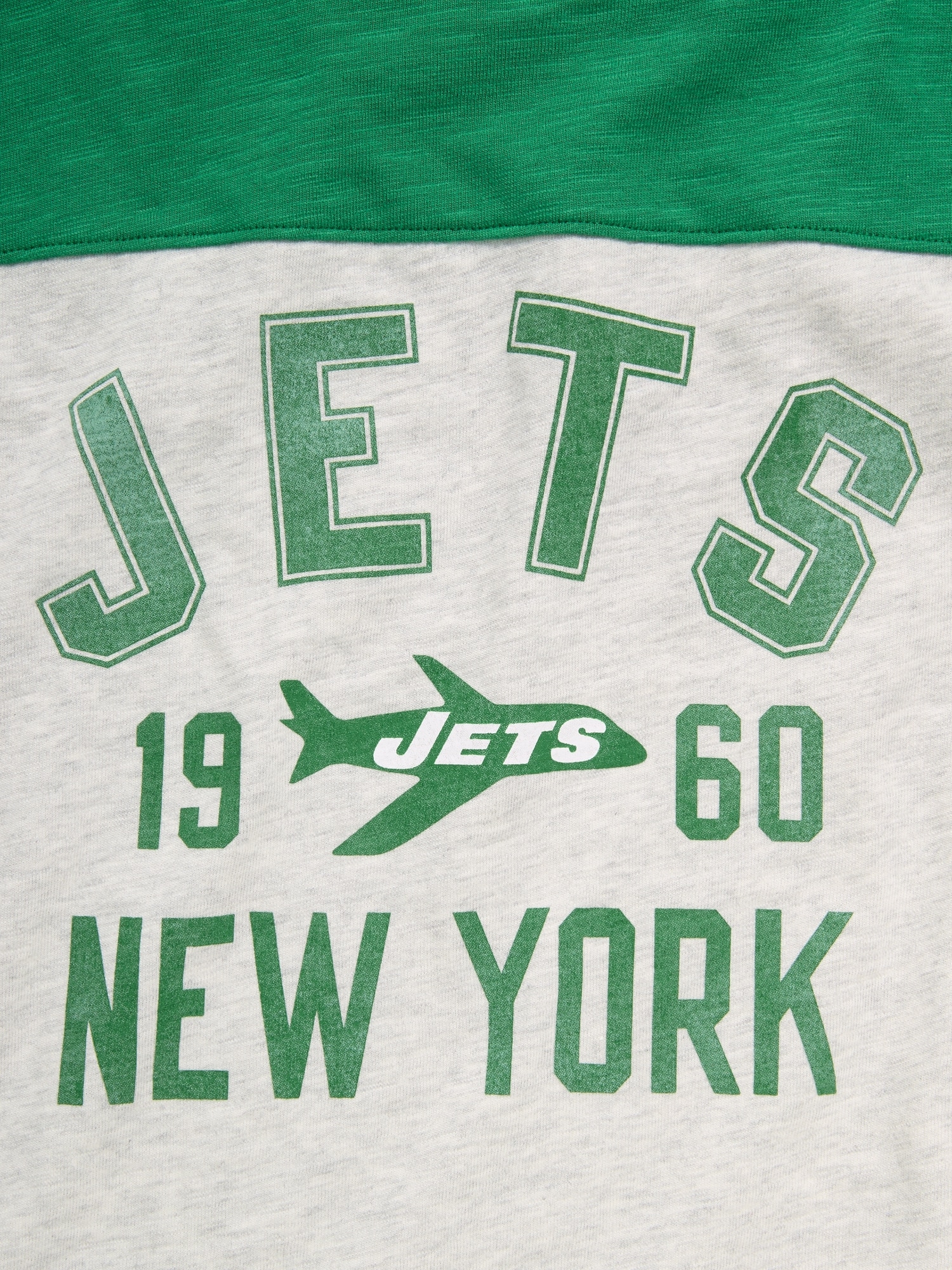 New York Jets Long-Sleeve Oversized Graphic Football T-Shirt for Boys