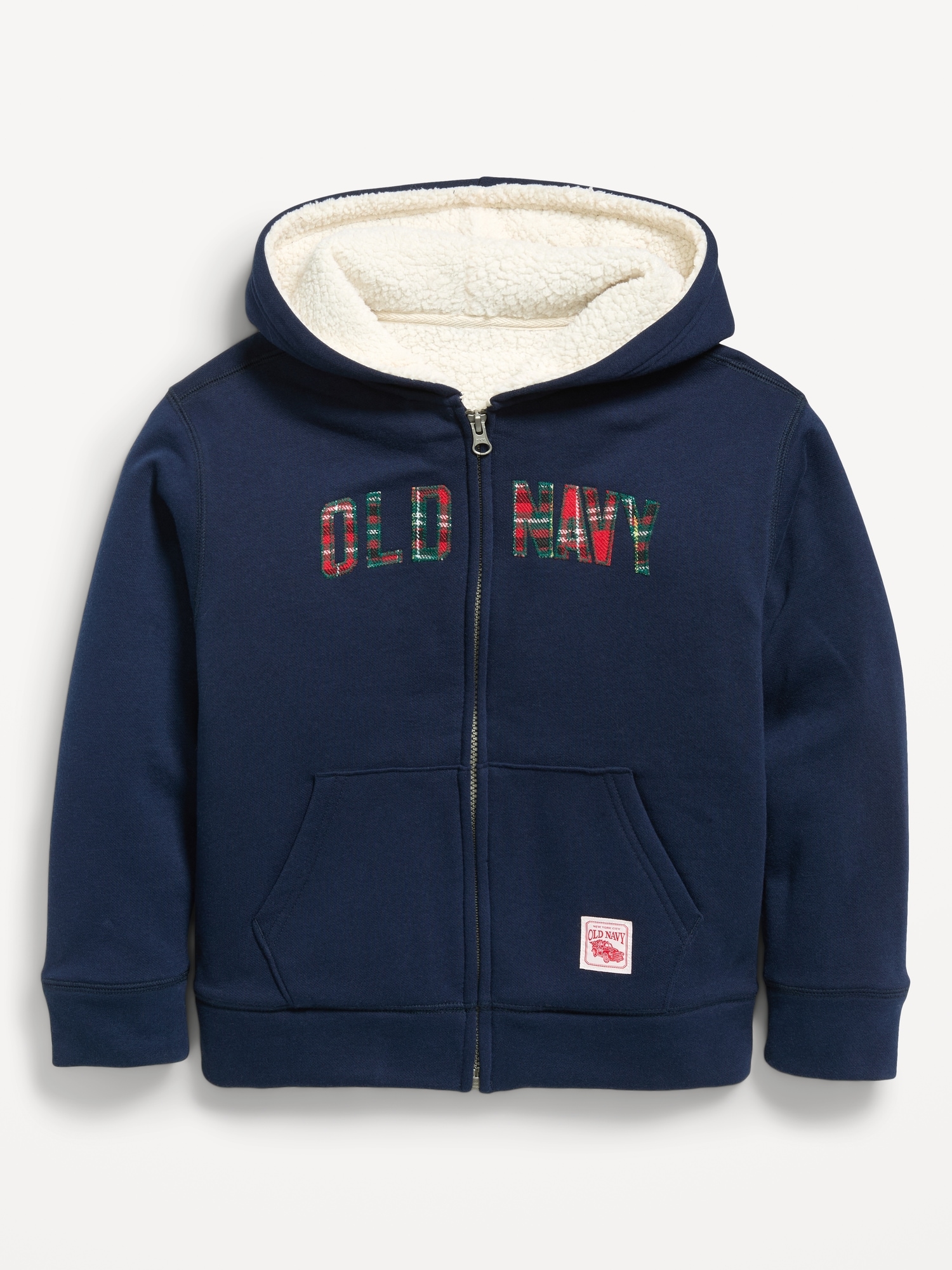 Logo Graphic Sherpa-Lined Full-Zip Hoodie for Boys