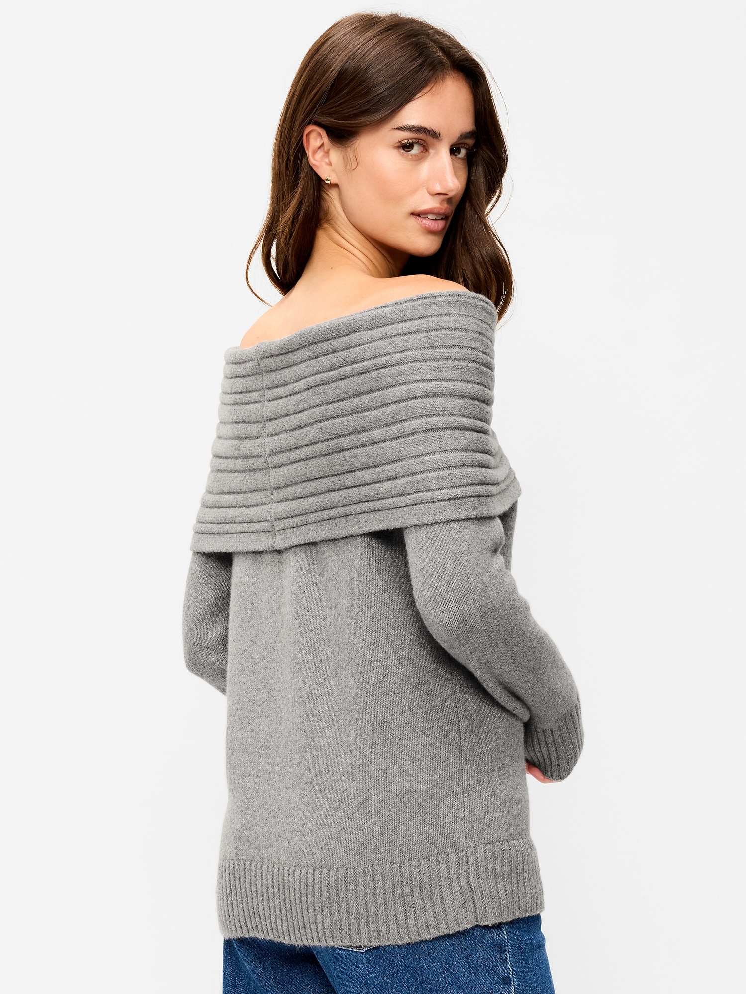 Relaxed Off-The-Shoulder Sweater