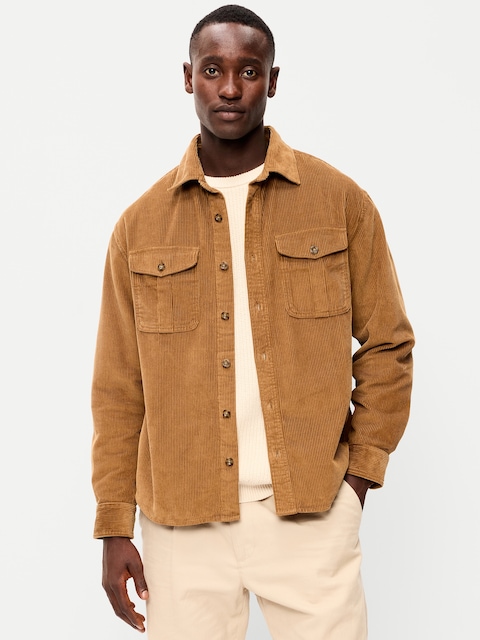 Loose Fit Long-Sleeve Corduroy Shirt