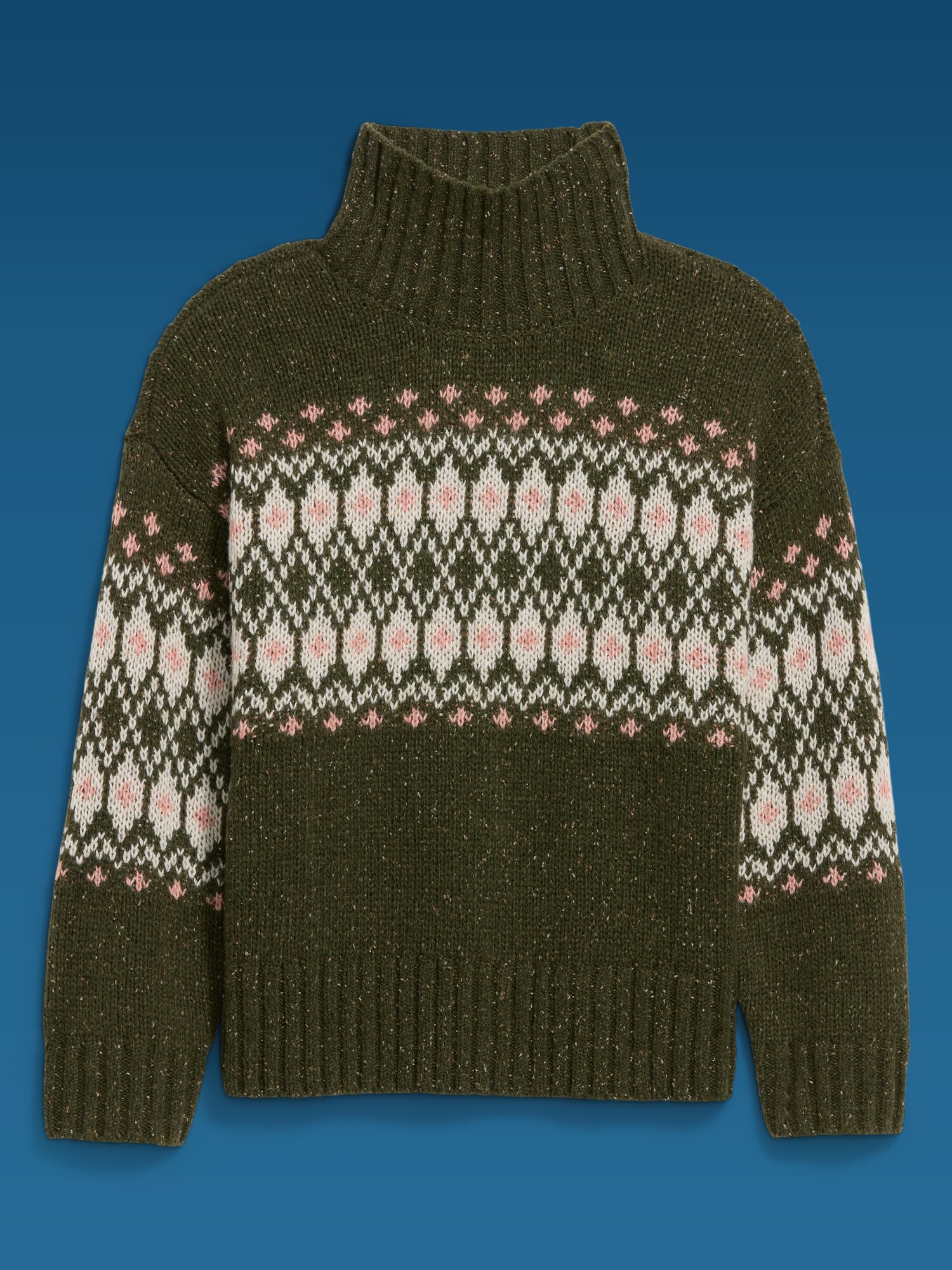 Женский свитер Old Navy x Altuzarra Fair Isle с воротником-стойкой, цвет: Hearthwood — фото 4