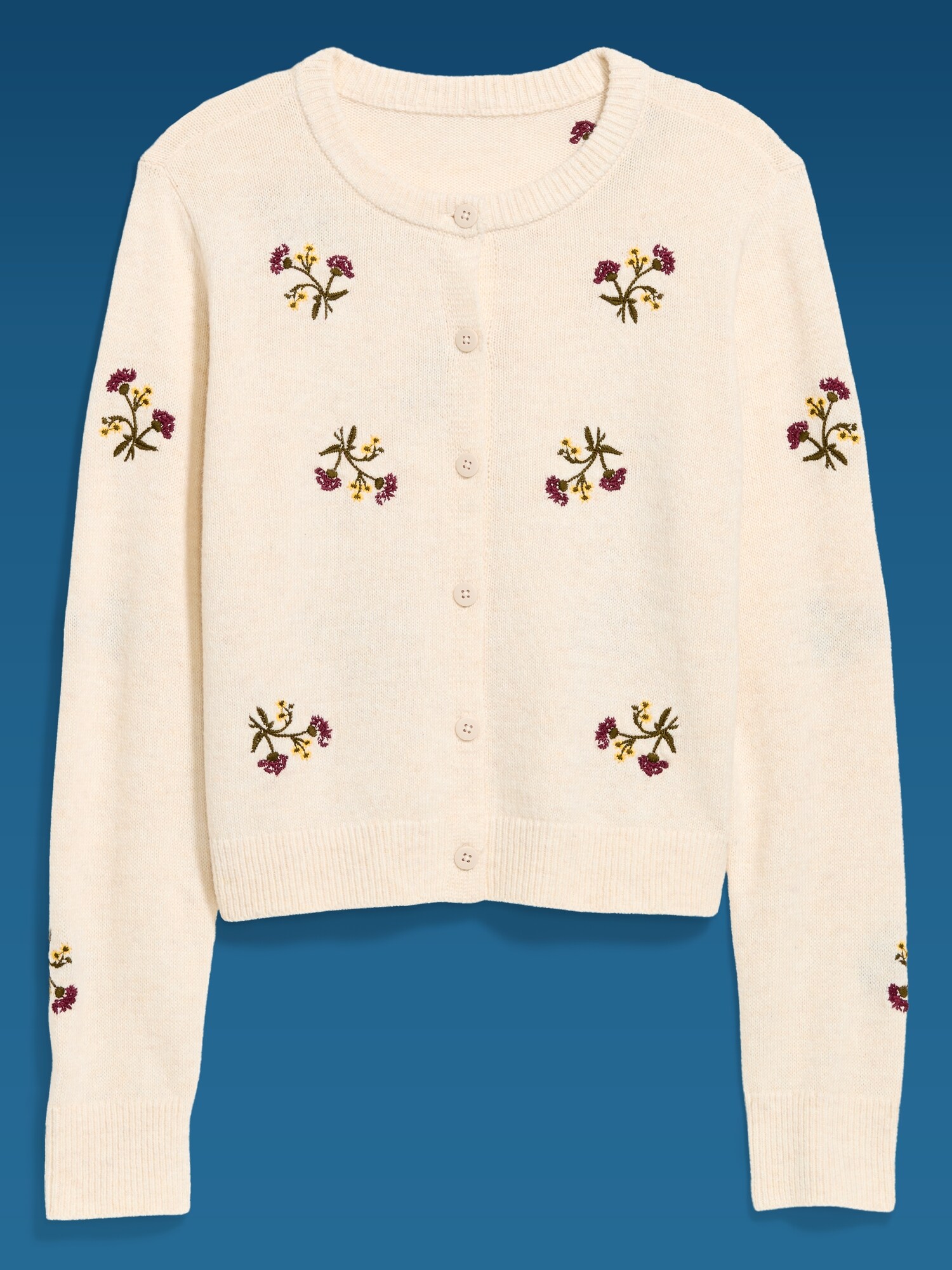Женский кардиган Old Navy x Altuzarra Embroidered, цвет: Овсяный меланжевый — фото 4