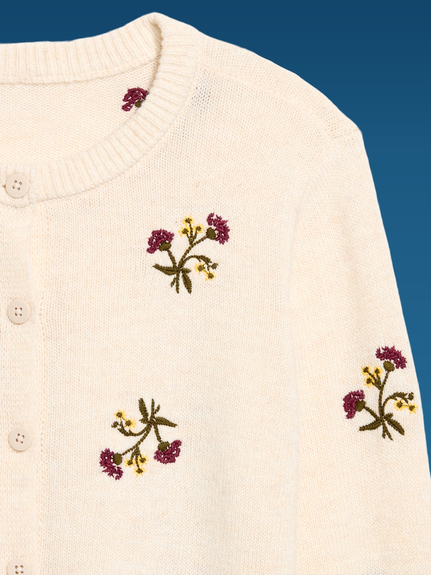 Женский кардиган Old Navy x Altuzarra Embroidered, цвет: Овсяный меланжевый — фото 5