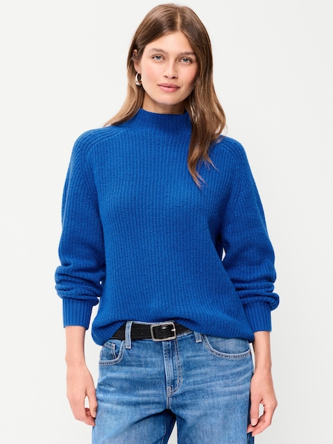 SoSoft Mock-Neck Shaker Sweater