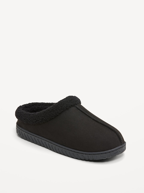 Faux-Suede Clog Slippers for Men