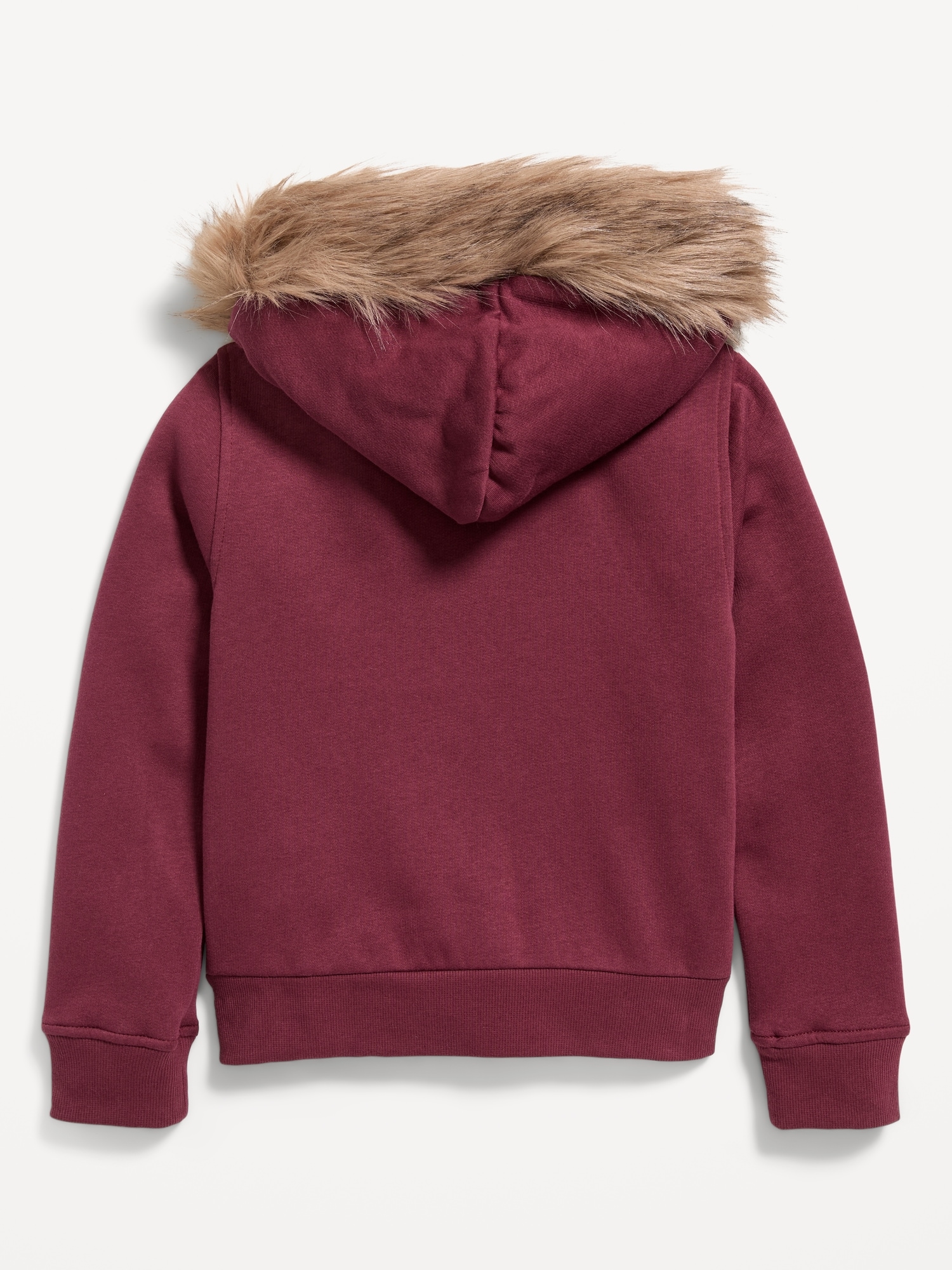 Fitted Faux-Fur Full-Zip Hoodie for Girls