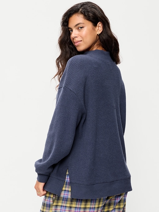Oversized Mock-Neck Long-Sleeve Top | Old Navy