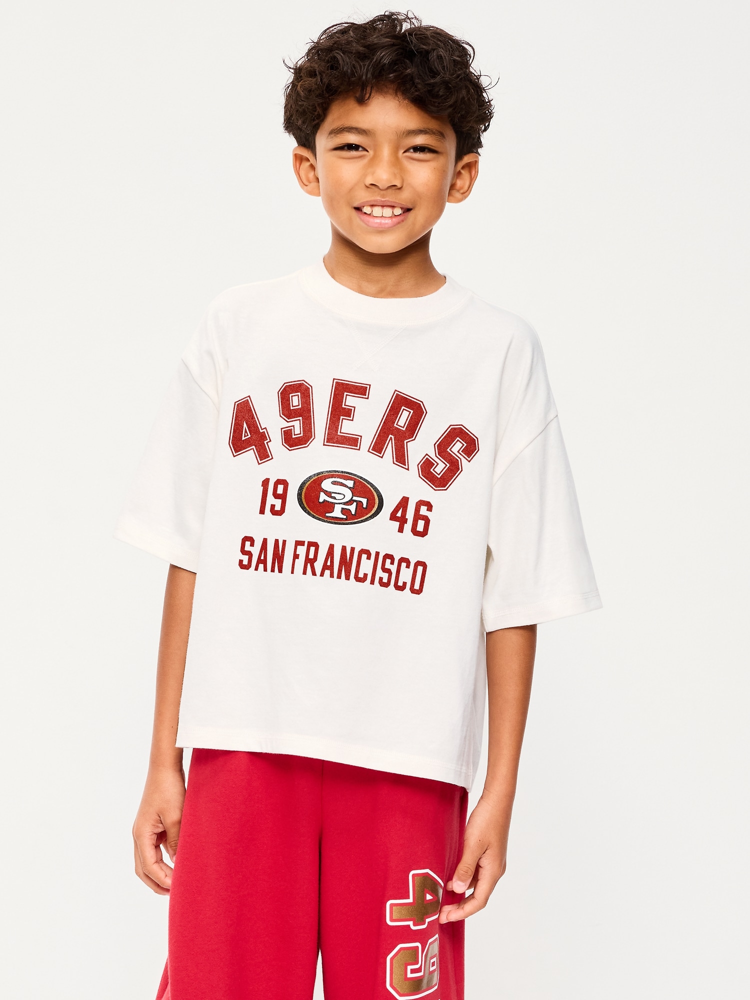 San Francisco 49ers Oversized Boxy Graphic T-Shirt for Boys