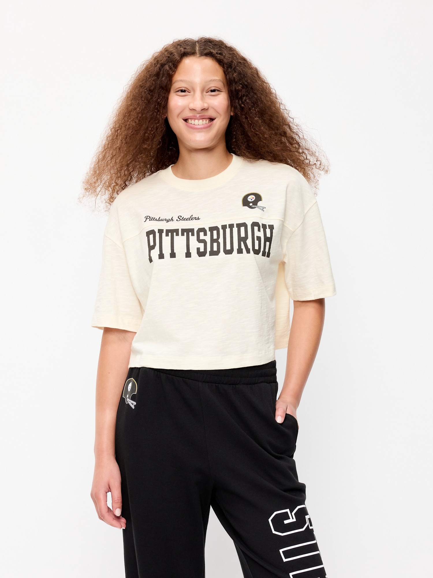 Pittsburgh Steelers Vintage Oversized T-Shirt for Women